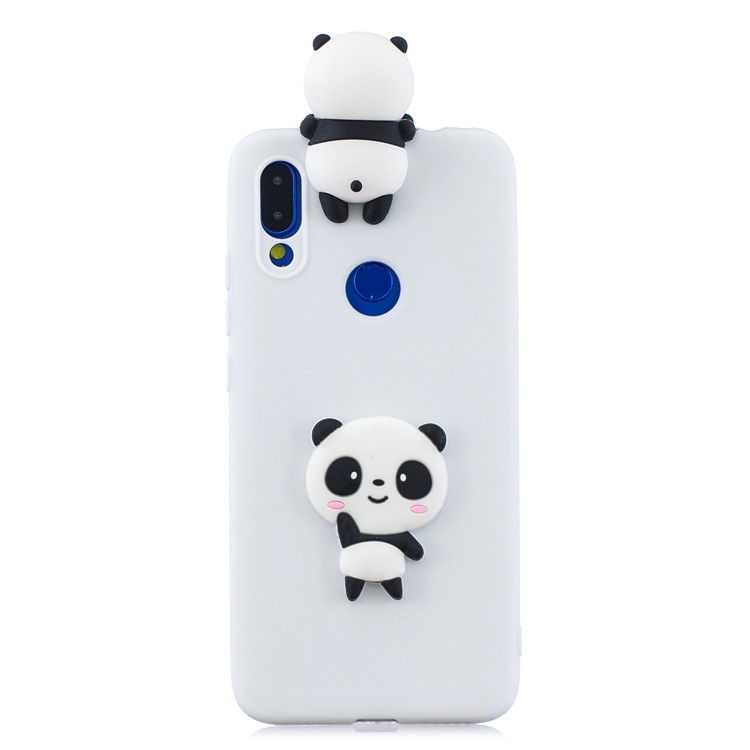Funda Protectora De Gel De TPU 3D Para Xiaomi Redmi 7 - Blanco / Panda-2