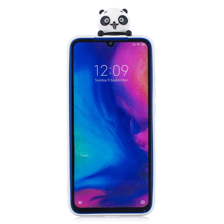 Funda Protectora De Gel De TPU 3D Para Xiaomi Redmi 7 - Blanco / Panda-3