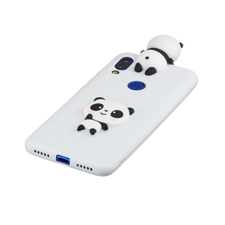 Funda Protectora De Gel De TPU 3D Para Xiaomi Redmi 7 - Blanco / Panda-4