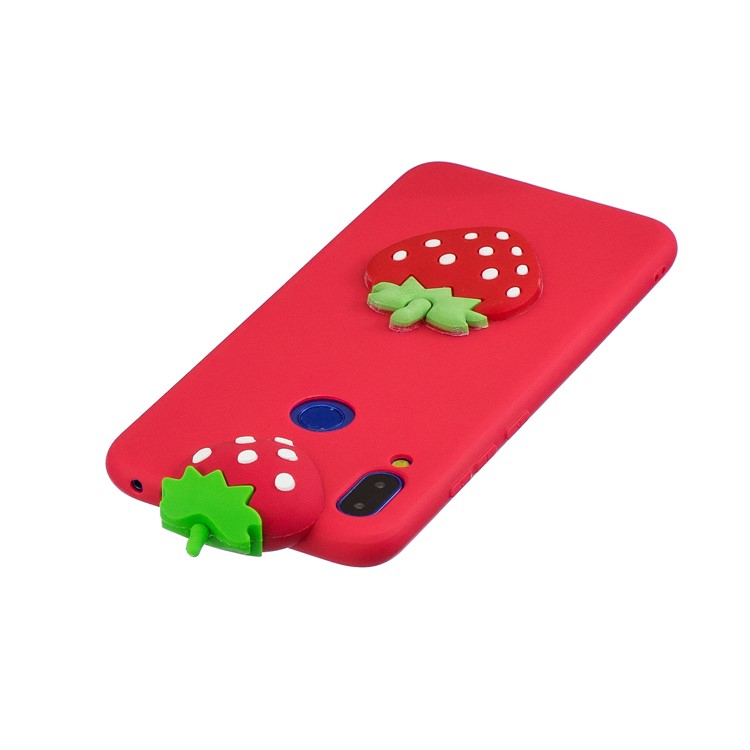 3D Caso Protetor TPU Gel Padrão Para Xiaomi Redmi 7 - Morango-5