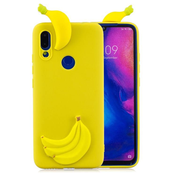 Funda Protectora De Gel De TPU 3D Para Xiaomi Redmi 7 - Plátano-1