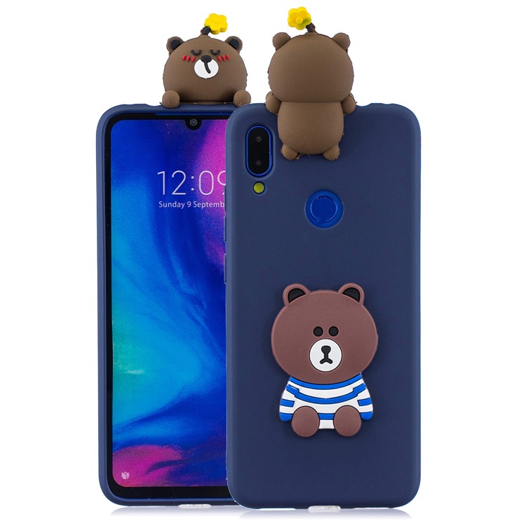 Funda Protectora De Gel De TPU De Patrón 3D Para Xiaomi Redmi 7 - Oso-1