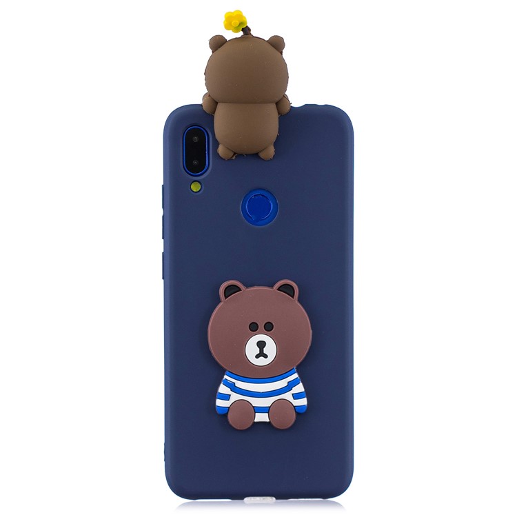 Funda Protectora De Gel De TPU De Patrón 3D Para Xiaomi Redmi 7 - Oso-2