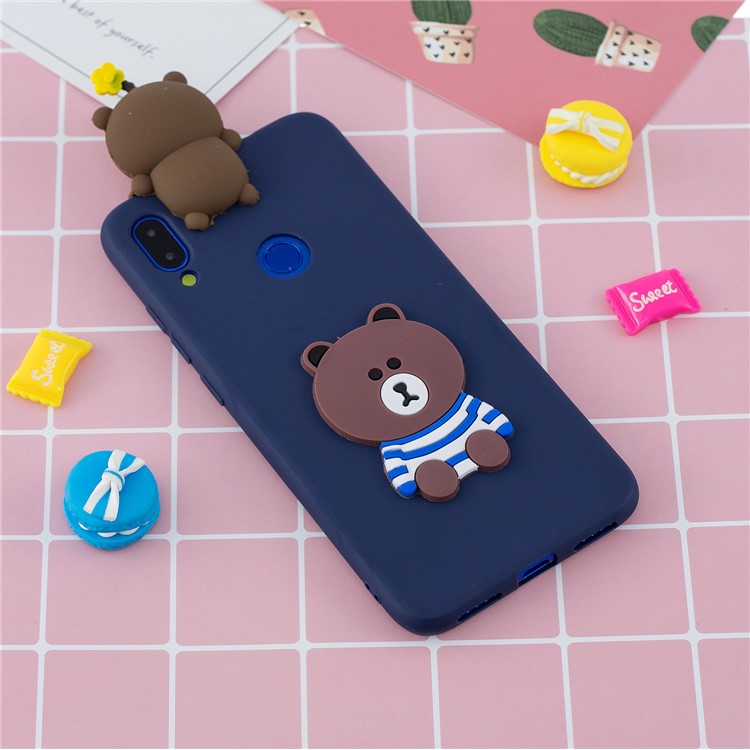 Funda Protectora De Gel De TPU De Patrón 3D Para Xiaomi Redmi 7 - Oso-6