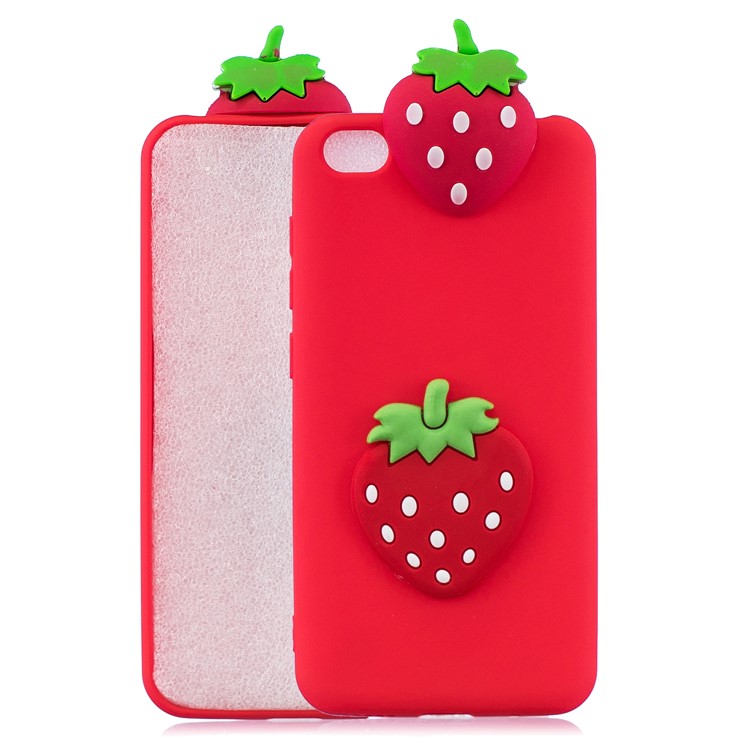 3D Pattern TPU Gel Protective Case for Xiaomi Redmi Go - Strawberry-1