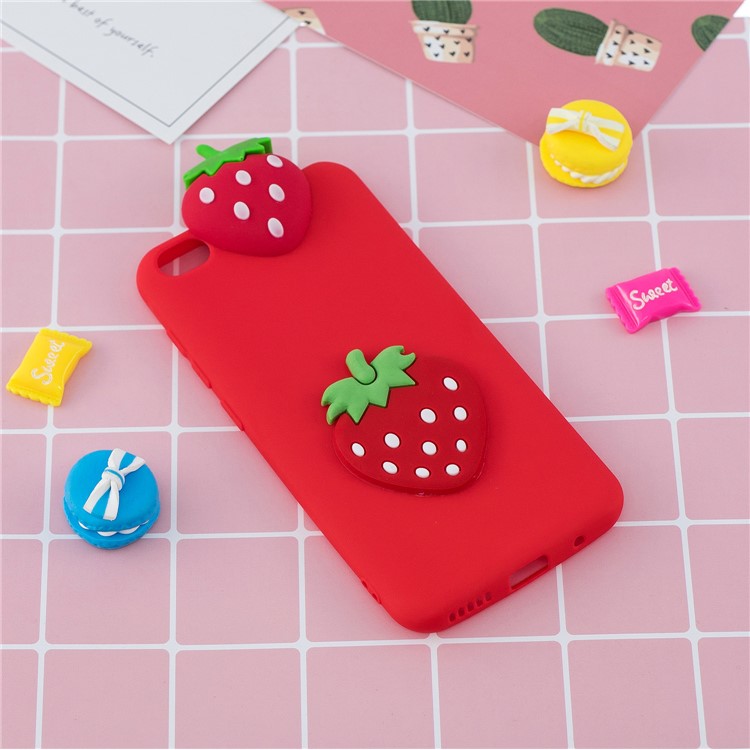 3D Pattern TPU Gel Protective Case for Xiaomi Redmi Go - Strawberry-6