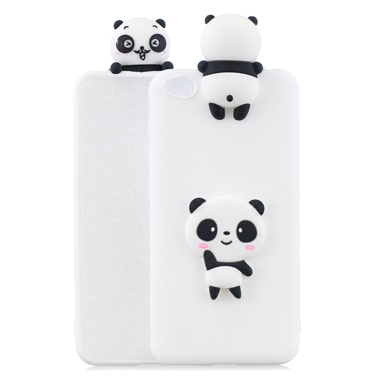 3D Pattern TPU Gel Protective Case for Xiaomi Redmi Go - White/Panda-1