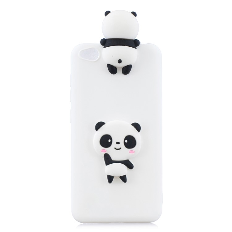 3D Pattern TPU Gel Protective Case for Xiaomi Redmi Go - White/Panda-2