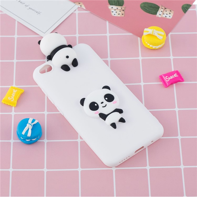 3D Pattern TPU Gel Protective Case for Xiaomi Redmi Go - White/Panda-6