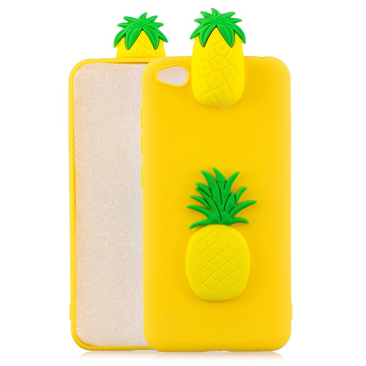 3D Pattern TPU Gel Protective Case for Xiaomi Redmi Go - Pineapple-1