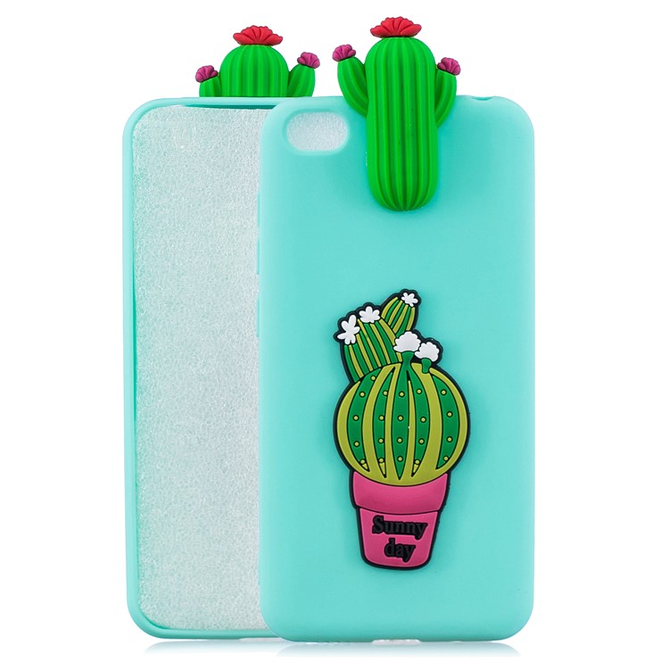3D Pattern TPU Gel Protective Case for Xiaomi Redmi Go - Cactus-1
