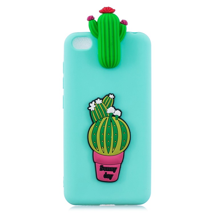 3D Pattern TPU Gel Protective Case for Xiaomi Redmi Go - Cactus-2