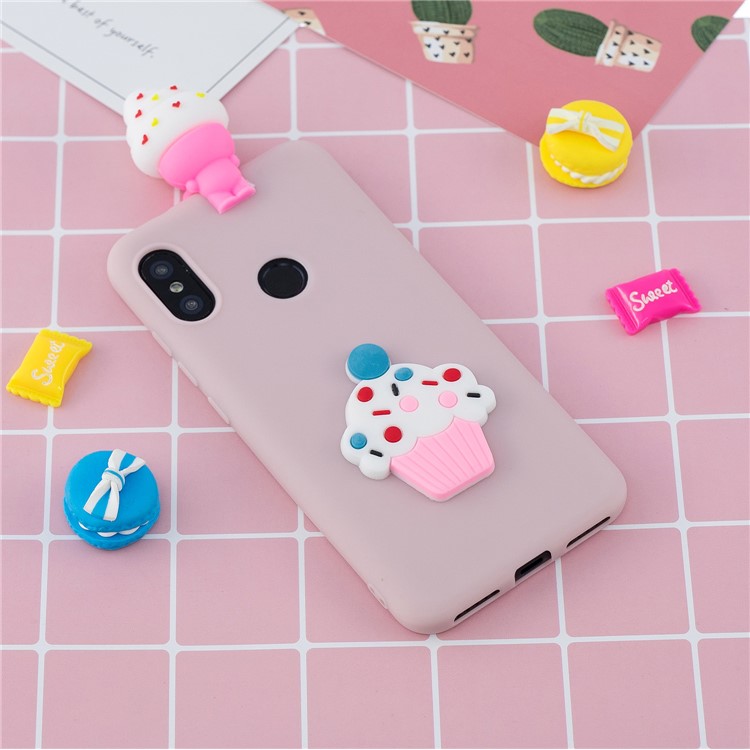 3D Pattern TPU Gel Protective Case for Xiaomi Redmi Note 6 Pro/Mi A2 Lite - Ice Cream-6