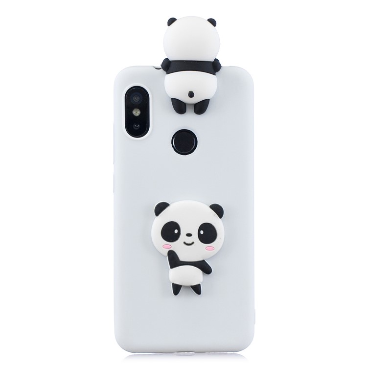 3D Pattern TPU Gel Protective Case for Xiaomi Redmi Note 6 Pro/Mi A2 Lite - White/Panda-2