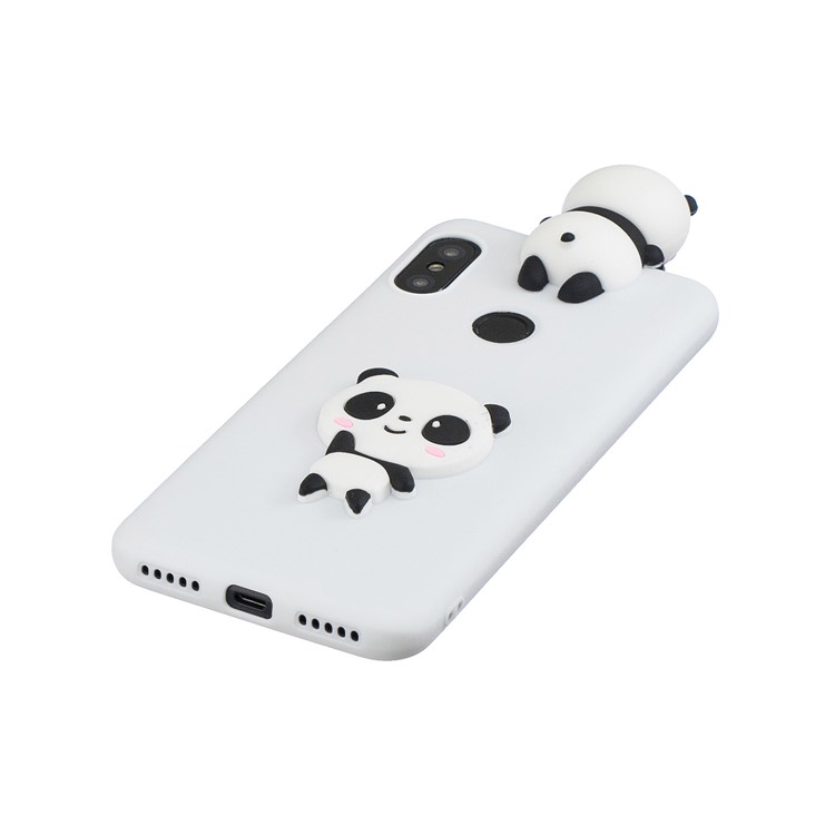 3D Pattern TPU Gel Protective Case for Xiaomi Redmi Note 6 Pro/Mi A2 Lite - White/Panda-4