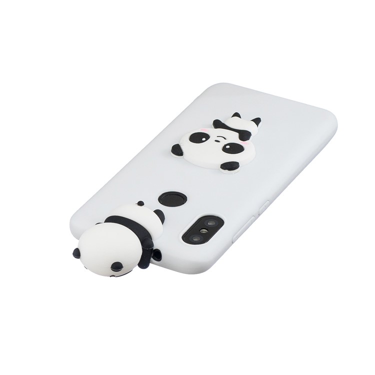 3D Pattern TPU Gel Protective Case for Xiaomi Redmi Note 6 Pro/Mi A2 Lite - White/Panda-5