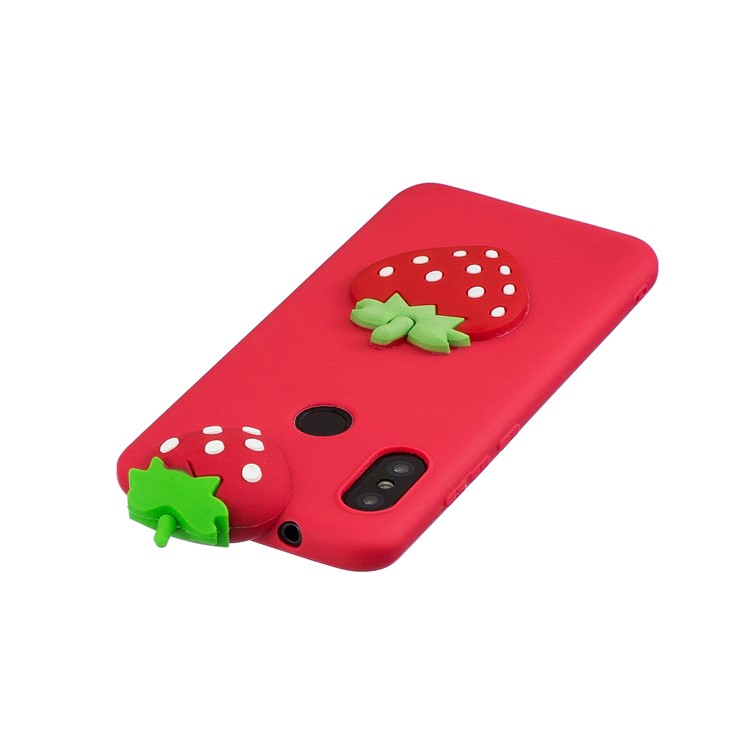 3D Pattern TPU Gel Protective Case for Xiaomi Redmi Note 6 Pro/Mi A2 Lite - Strawberry-5