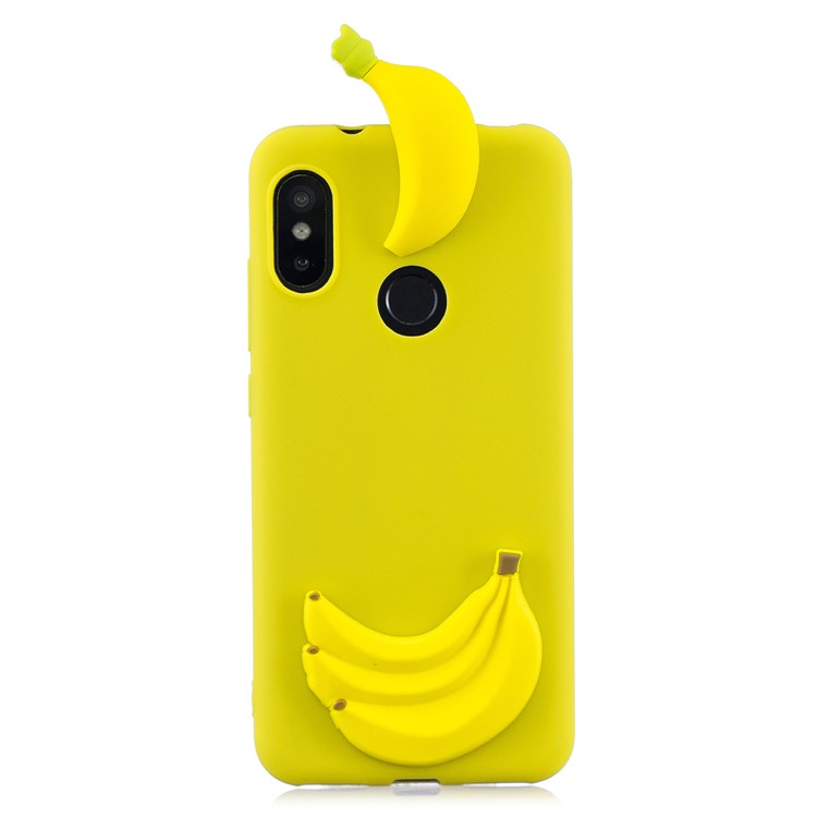3D Pattern TPU Gel Protective Case for Xiaomi Redmi Note 6 Pro/Mi A2 Lite - Banana-2