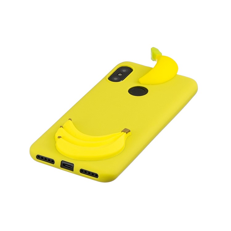 3D Pattern TPU Gel Protective Case for Xiaomi Redmi Note 6 Pro/Mi A2 Lite - Banana-4