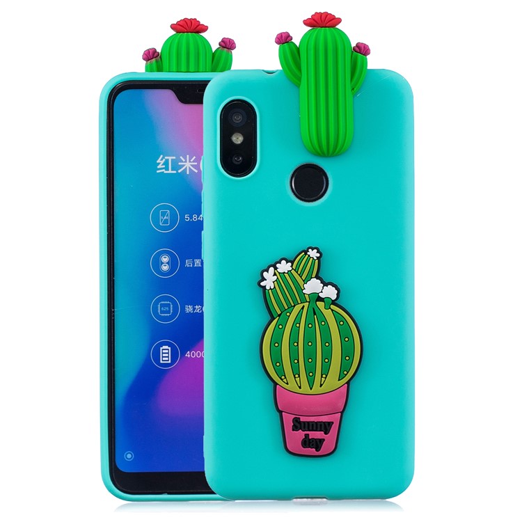 3D Pattern TPU Gel Protective Case for Xiaomi Redmi Note 6 Pro/Mi A2 Lite - Cactus-1