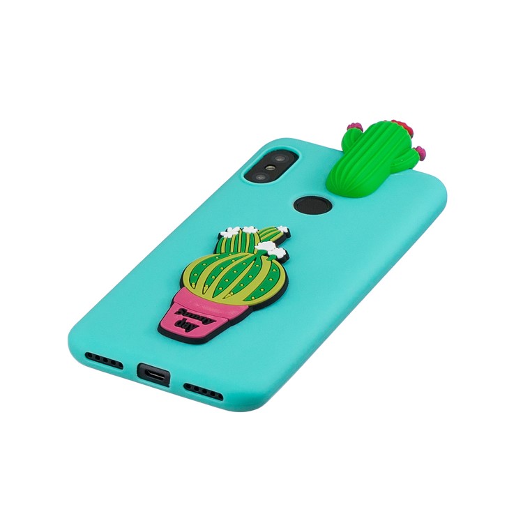 3D Pattern TPU Gel Protective Case for Xiaomi Redmi Note 6 Pro/Mi A2 Lite - Cactus-4