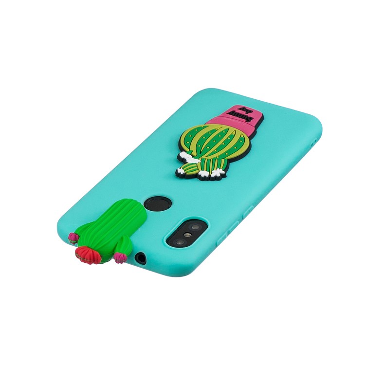 3D Pattern TPU Gel Protective Case for Xiaomi Redmi Note 6 Pro/Mi A2 Lite - Cactus-5