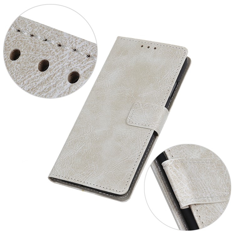 Crazy Horse Vintage Leather Wallet Case for Xiaomi Black Shark 2 - White-7