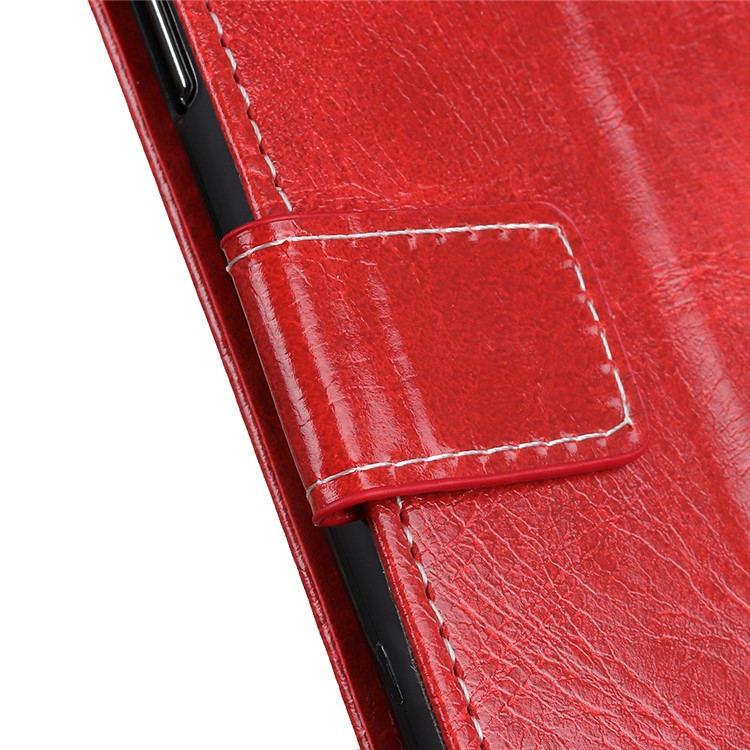 Crazy Horse Vintage Leather Wallet Case for Xiaomi Black Shark 2 - Red-5