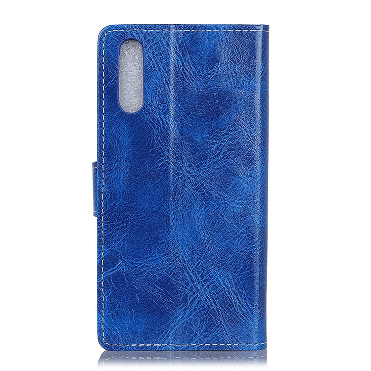 Crazy Horse Vintage Leather Wallet Case for Xiaomi Black Shark 2 - Blue-2
