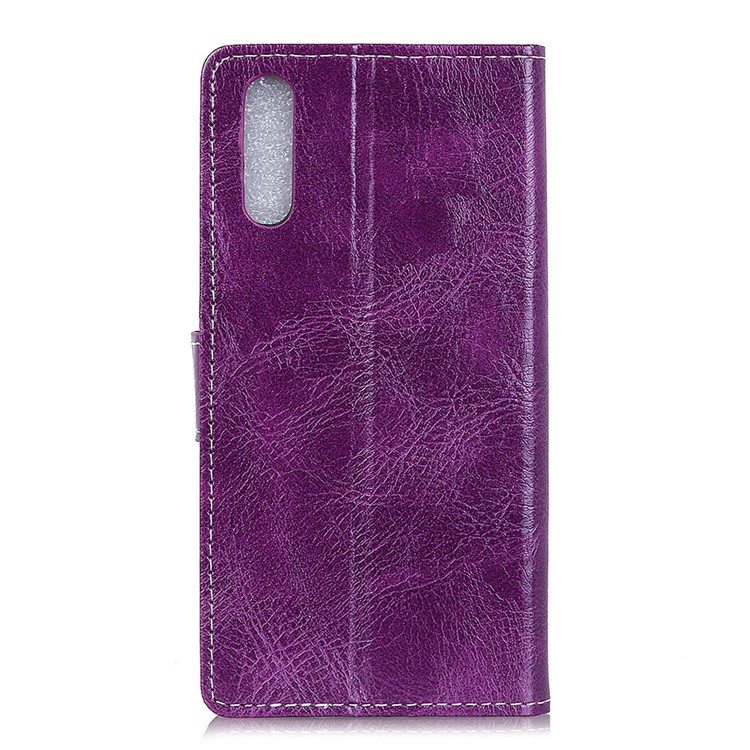 Crazy Horse Vintage Leather Wallet Case for Xiaomi Black Shark 2 - Purple-7