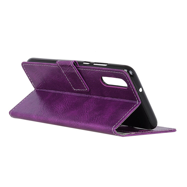 Crazy Horse Vintage Leather Wallet Case for Xiaomi Black Shark 2 - Purple-8