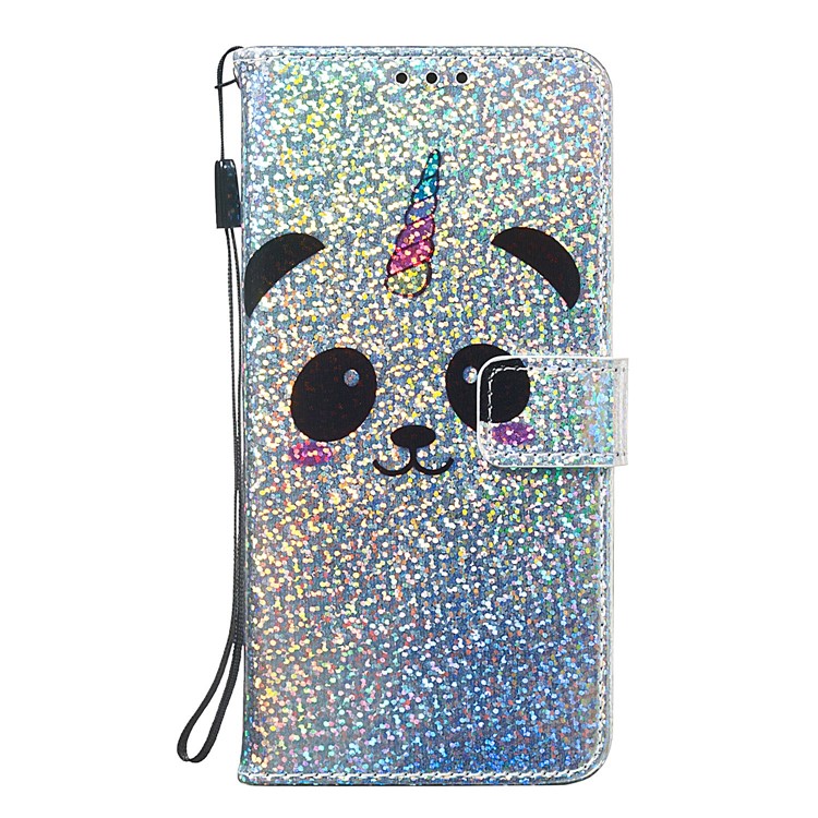 Pattern Printing Glitter Sequins Leather Wallet Case for Xiaomi Redmi Note 7 / Redmi Note 7 Pro (India) - Panda-10