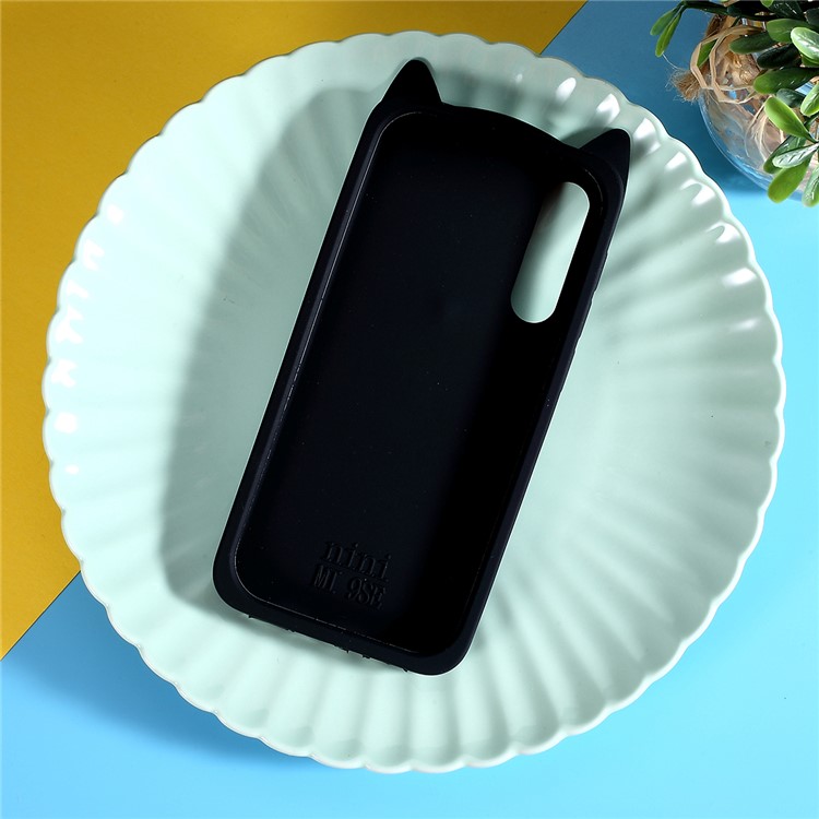 3D Mustache Cat Silicone Protective Mobile Cover for Xiaomi Mi 9 SE - Black-5