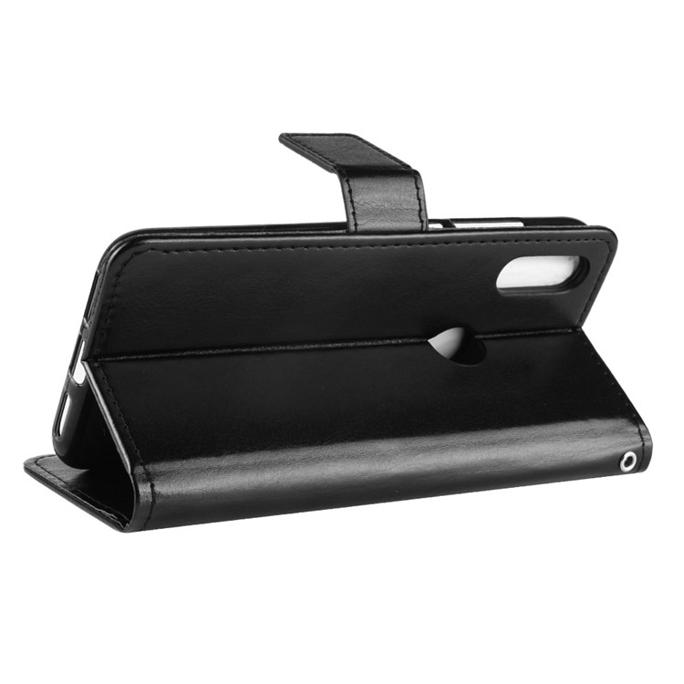Crazy Horse Leather Stand Wallet Case for Xiaomi Redmi 7 / Redmi Y3 - Black-5
