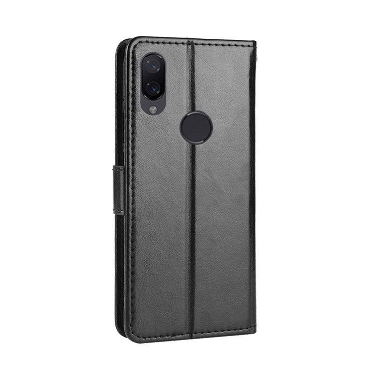 Crazy Horse Leather Stand Wallet Case for Xiaomi Redmi 7 / Redmi Y3 - Black-6