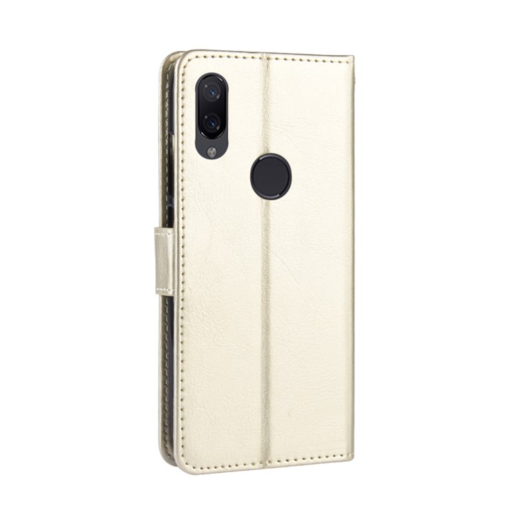 Caso De Carteira De Couro De Cavalo Louco Para Xiaomi Redmi 7 / Redmi Y3 - Ouro-6