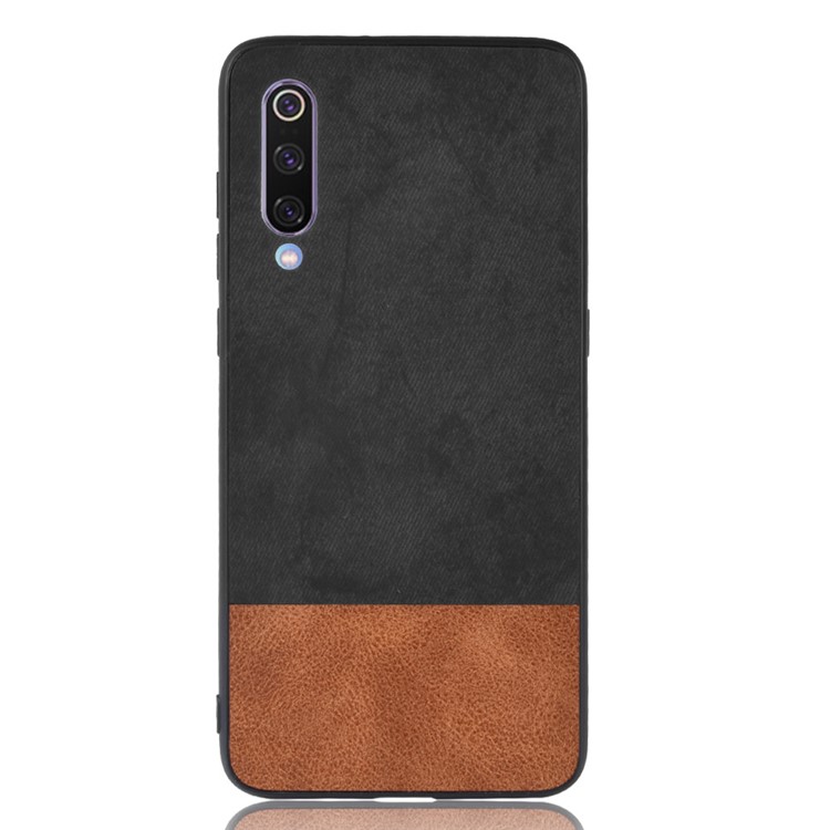 Bi-color Splicing PU Leather Coated PC TPU Hybrid Case Cover for Xiaomi Mi 9 SE - Black-2