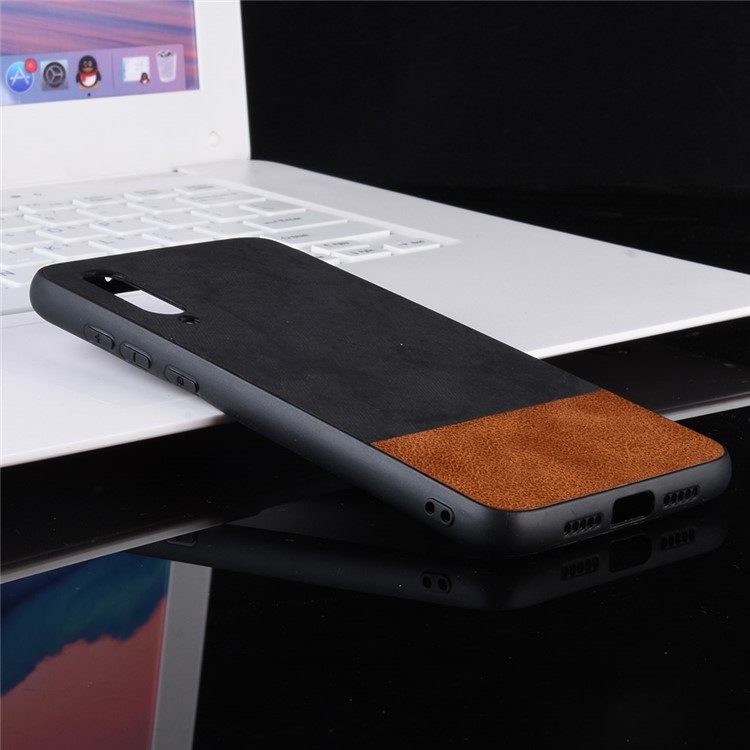 Bi-color Splicing PU Leather Coated PC TPU Hybrid Case Cover for Xiaomi Mi 9 SE - Black-4