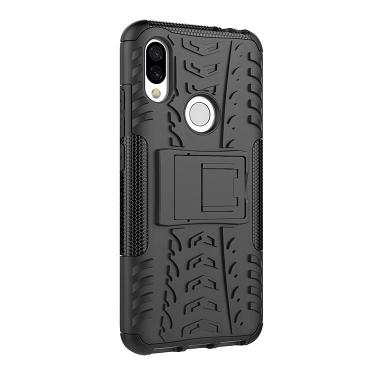 Cool Tire Kickstand PC + TPU Hybrid -hülle Für Xiaomi Redmi 7 / Redmi Y3 - Schwarz