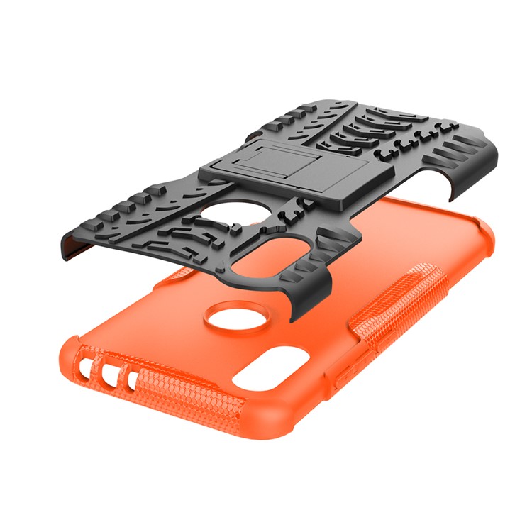 Cool Tyre Kickstand PC + TPU Hybrid Case for Xiaomi Redmi 7 / Redmi Y3 - Orange-5