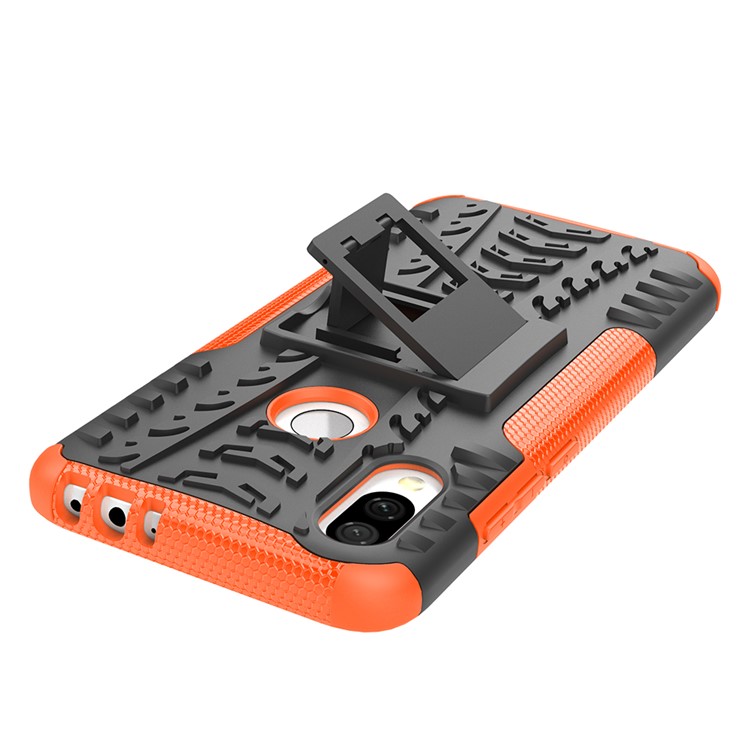 Cool Tyre Kickstand PC + TPU Hybrid Case for Xiaomi Redmi 7 / Redmi Y3 - Orange-6