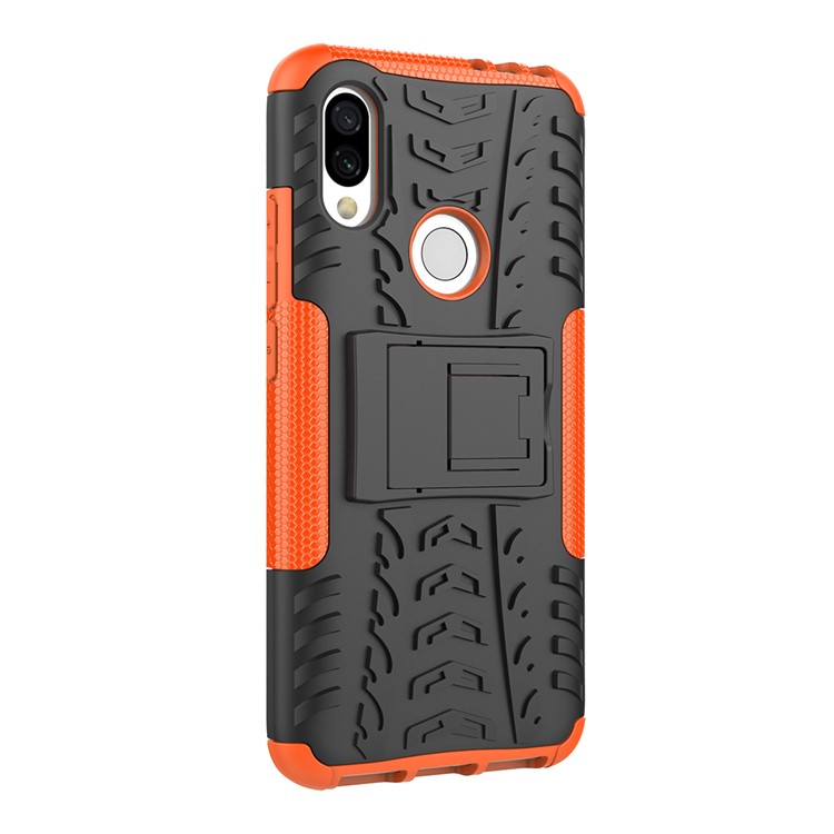 Cool Tyre Kickstand PC + TPU Hybrid Case for Xiaomi Redmi 7 / Redmi Y3 - Orange-7