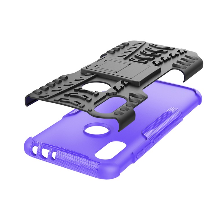 Cool Tyre Kickstand PC + TPU Hybrid Case for Xiaomi Redmi 7 / Redmi Y3 - Purple-5
