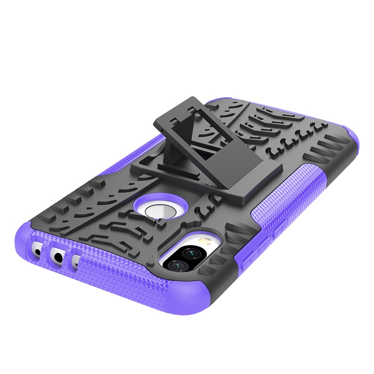 Cool Tyre Kickstand PC + TPU Hybrid Case for Xiaomi Redmi 7 / Redmi Y3 - Purple-6