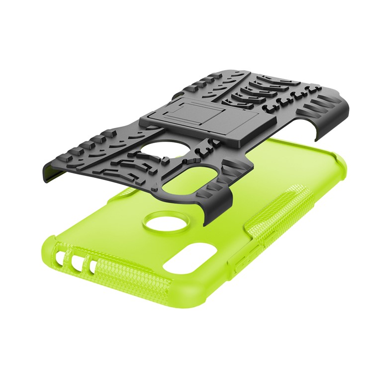 Cool Tyre Kickstand PC + TPU Hybrid Case for Xiaomi Redmi 7 / Redmi Y3 - Green-5