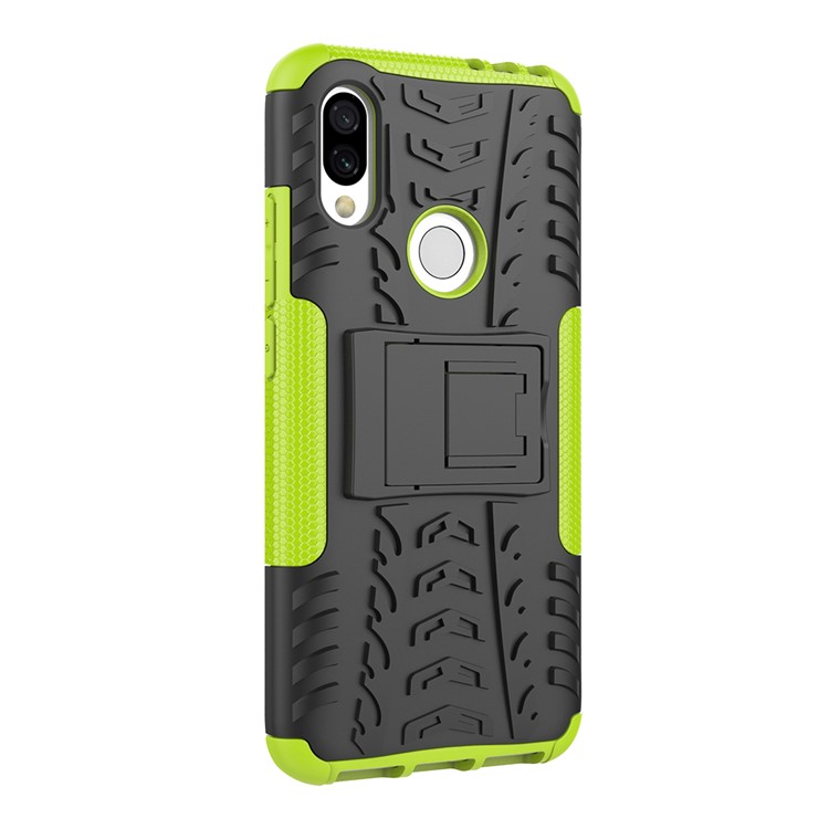 Cool Tyre Kickstand PC + TPU Hybrid Case for Xiaomi Redmi 7 / Redmi Y3 - Green-7