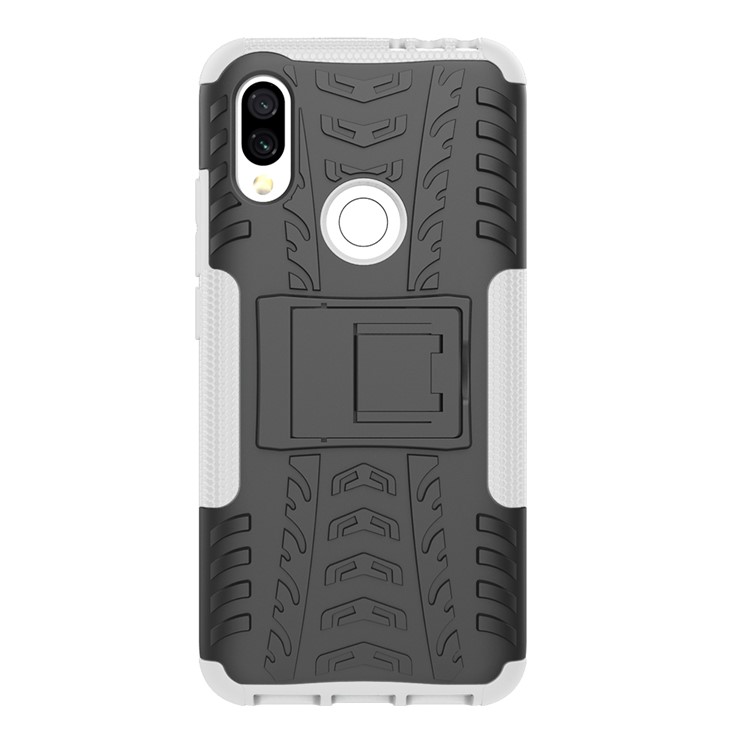 Cool Tyre Kickstand PC + TPU Hybrid Case for Xiaomi Redmi 7 / Redmi Y3 - White-2