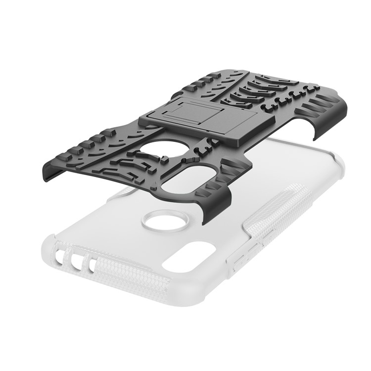 Cool Tyre Kickstand PC + TPU Hybrid Case for Xiaomi Redmi 7 / Redmi Y3 - White-5