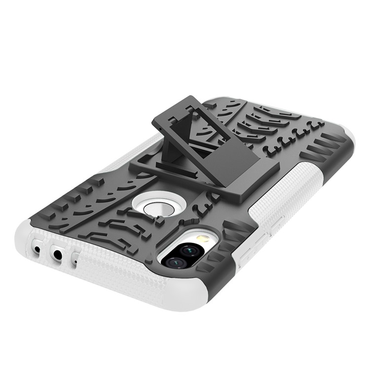 Cool Tyre Kickstand PC + TPU Hybrid Case for Xiaomi Redmi 7 / Redmi Y3 - White-6