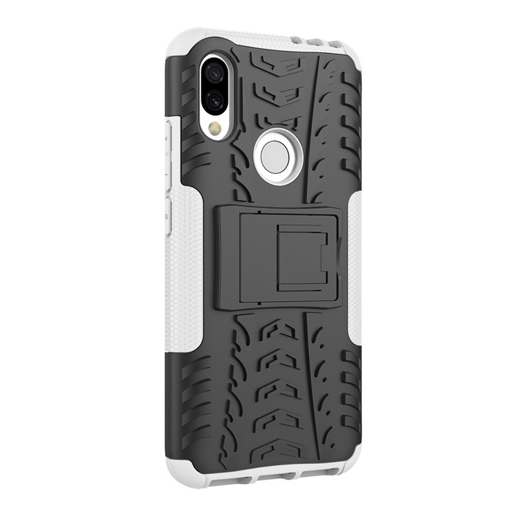 Cool Tyre Kickstand PC + TPU Hybrid Case for Xiaomi Redmi 7 / Redmi Y3 - White-7